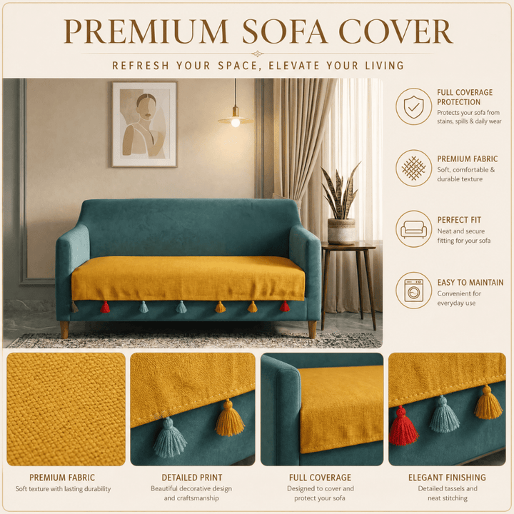 Sadhaa Jute Cotton Sofa Cover jute sofa cover Great Happy IN 
