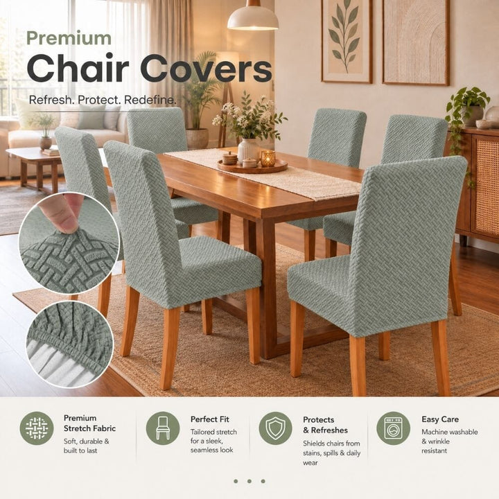 Pastel Green Polar Fleece Premium Chair Cover - Stretchable & Elastic Fitted polar fleece chair cover Great Happy IN 