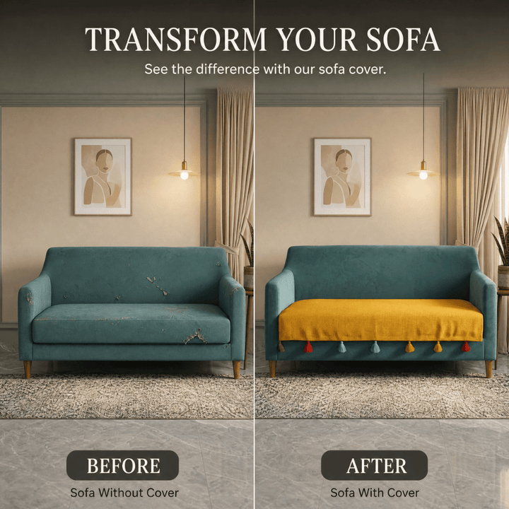 Sadhaa Jute Cotton Sofa Cover jute sofa cover Great Happy IN 