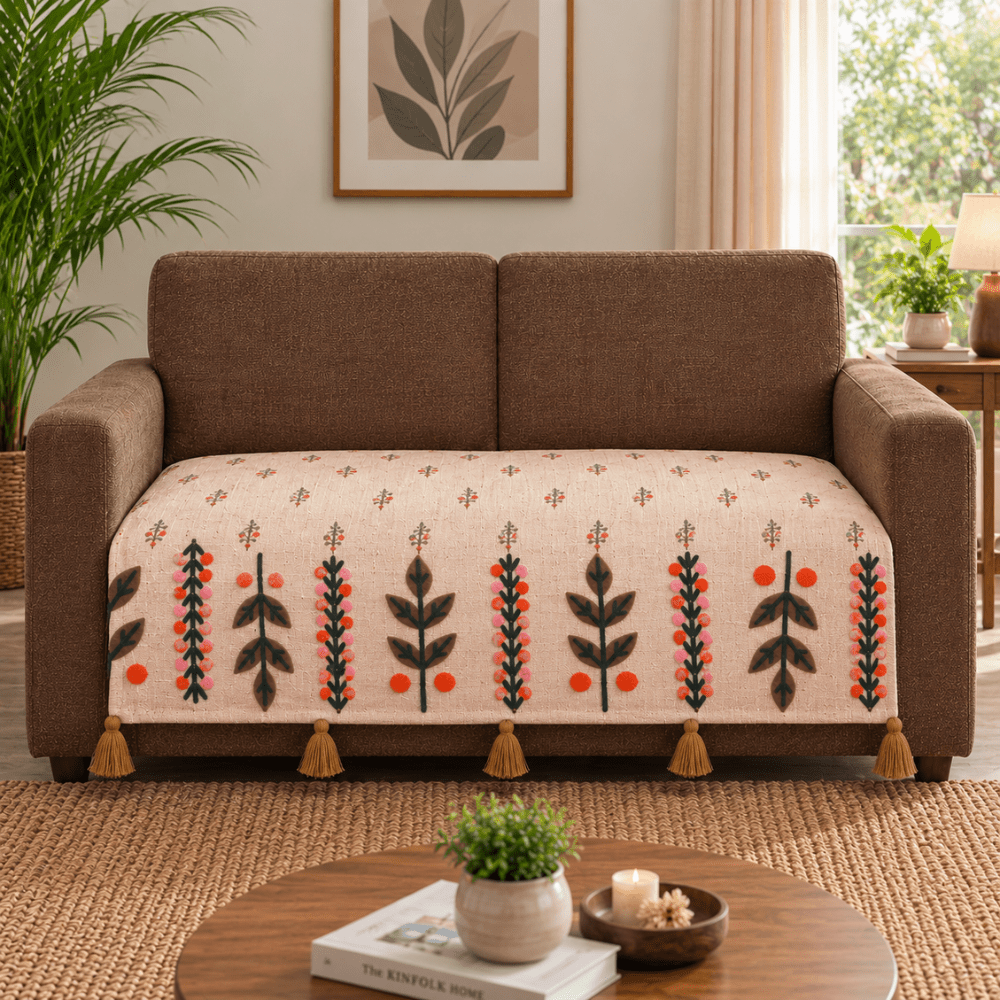 Jute Look Cotton Sofa Cover jute sofa cover Great Happy IN 