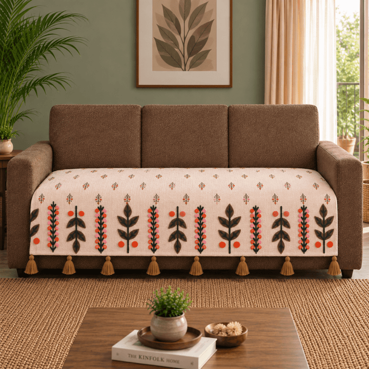 Jute Look Cotton Sofa Cover jute sofa cover Great Happy IN 