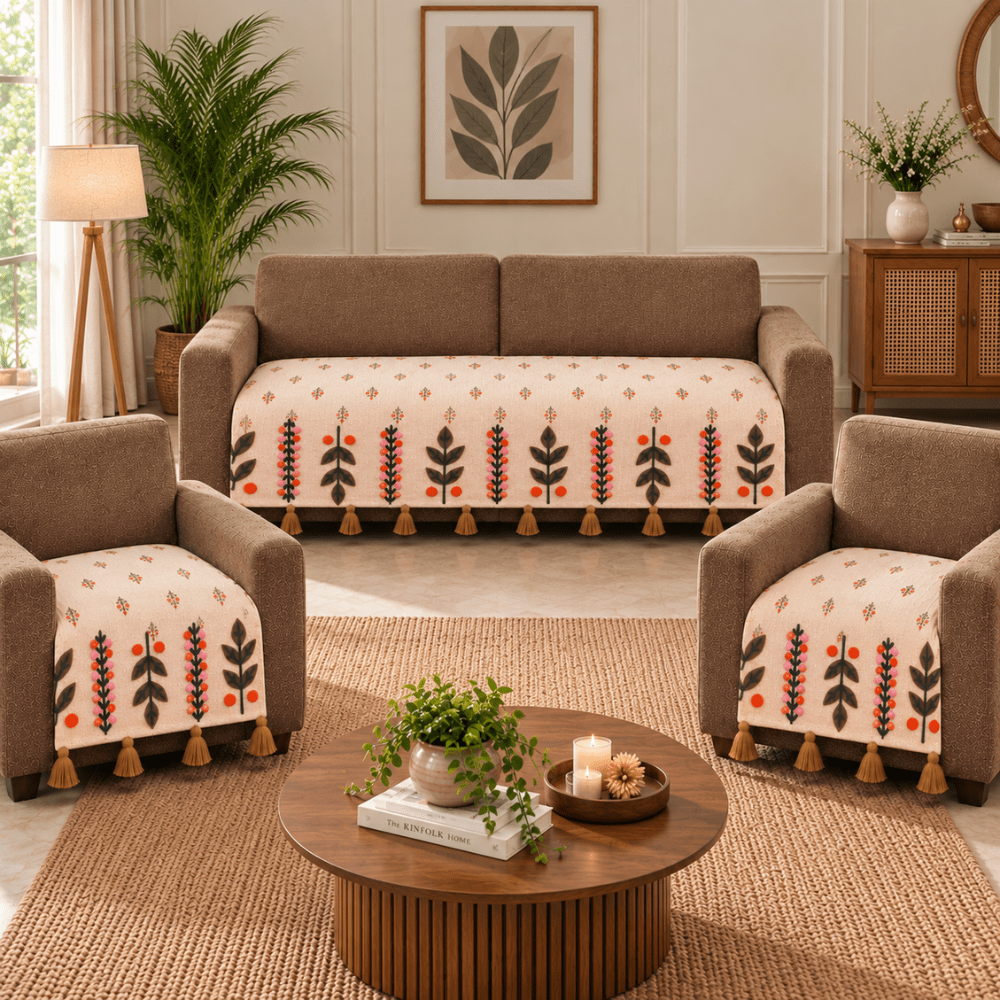 Jute Look Cotton Sofa Cover jute sofa cover Great Happy IN 
