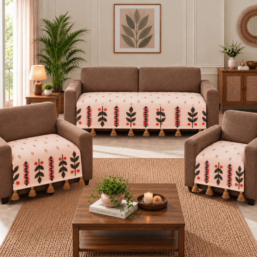 Jute Look Cotton Sofa Cover jute sofa cover Great Happy IN 