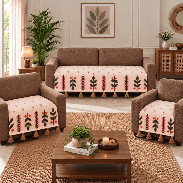 Jute Look Cotton Sofa Cover jute sofa cover Great Happy IN 