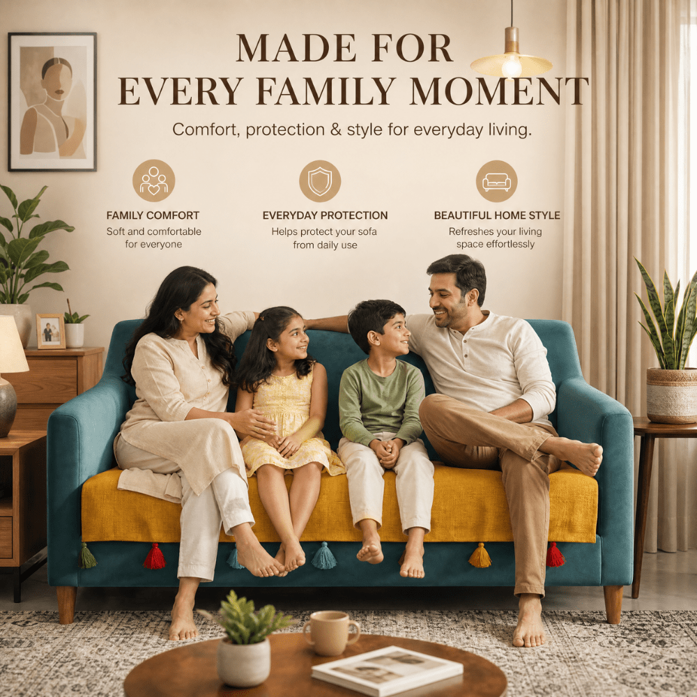 Sadhaa Jute Cotton Sofa Cover jute sofa cover Great Happy IN 