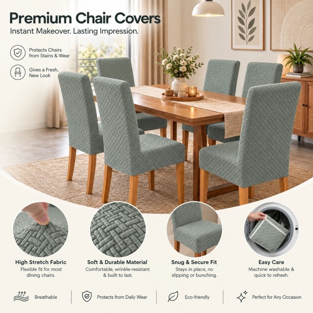 Pastel Green Polar Fleece Premium Chair Cover - Stretchable & Elastic Fitted polar fleece chair cover Great Happy IN 