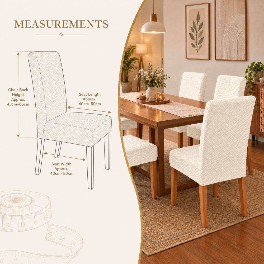 White Polar Fleece Premium Chair Cover - Stretchable & Elastic Fitted polar fleece chair cover Great Happy IN 