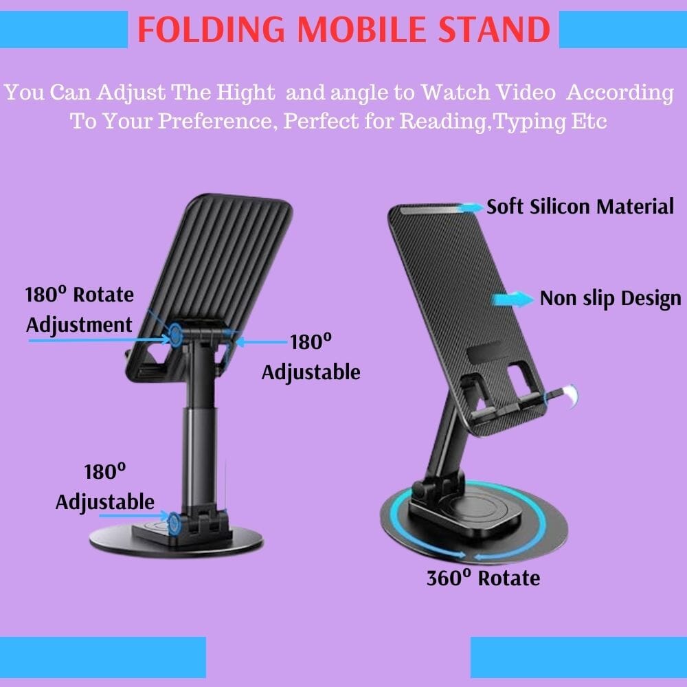 360° Rotating and Height Adjustable Mobile & Tablet Stand - (BUY 1 GET 1 FREE) mobil Great Happy IN 