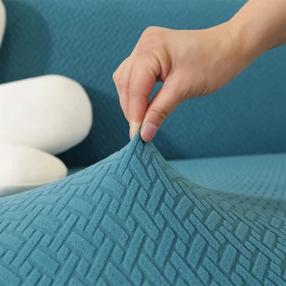 Teal Polar Fleece Premium Chair Cover - Stretchable & Elastic Fitted Great Happy IN 