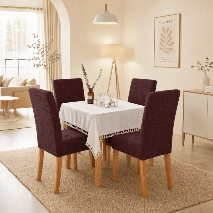 Dark Brown Polar Fleece Premium Chair Cover - Stretchable & Elastic Fitted polar fleece chair cover Great Happy IN 