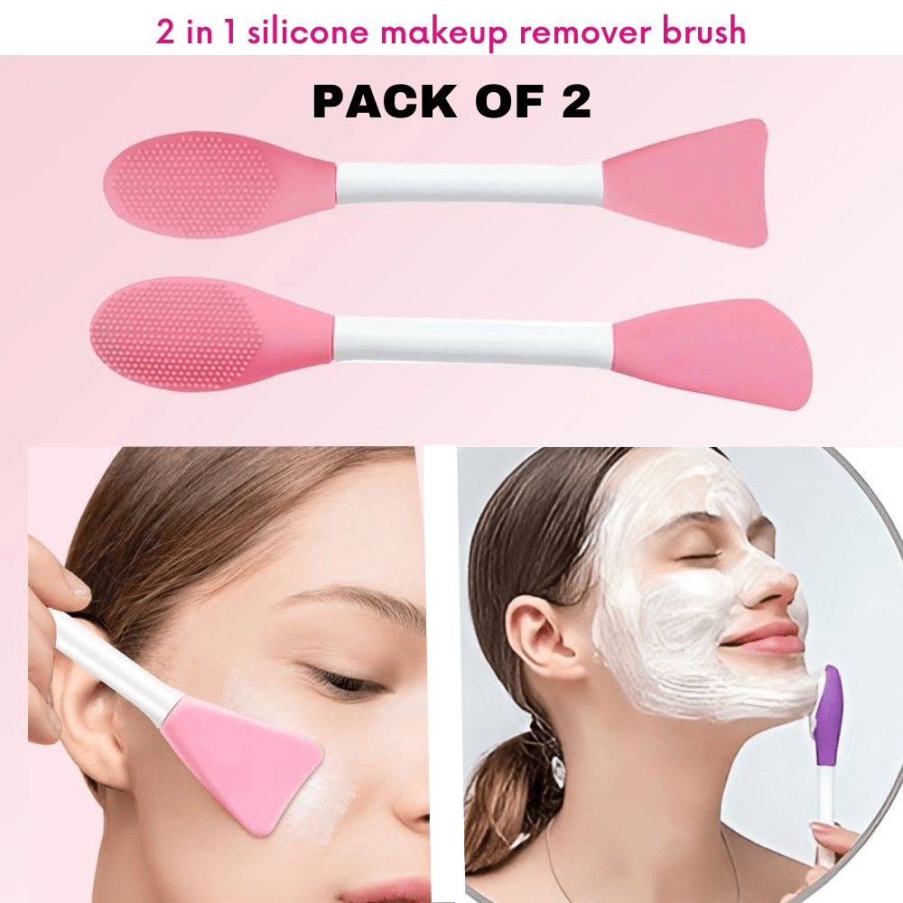 2 in 1 Silicon Makeup Remove Brush (Pack of 2) makeup Great Happy IN 