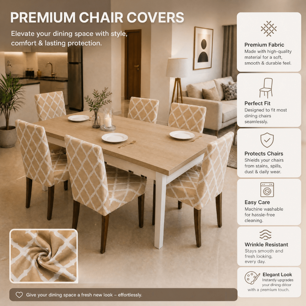 Leaf Green Pink Flower Premium Chair Cover - Stretchable & Elastic Fitted Great Happy IN 
