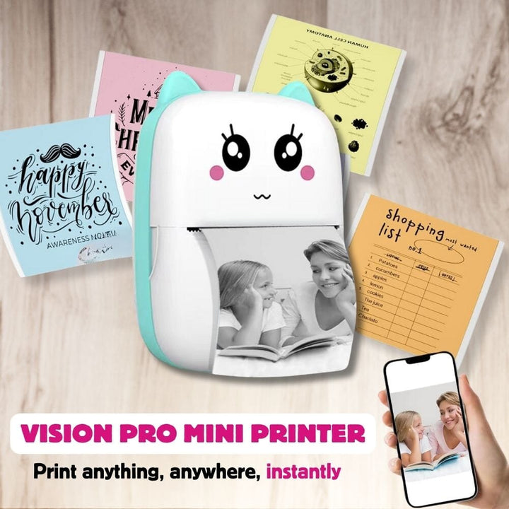 Vision Pro Mini Printer - (1 Sticker Roll Free) Printer Great Happy IN 
