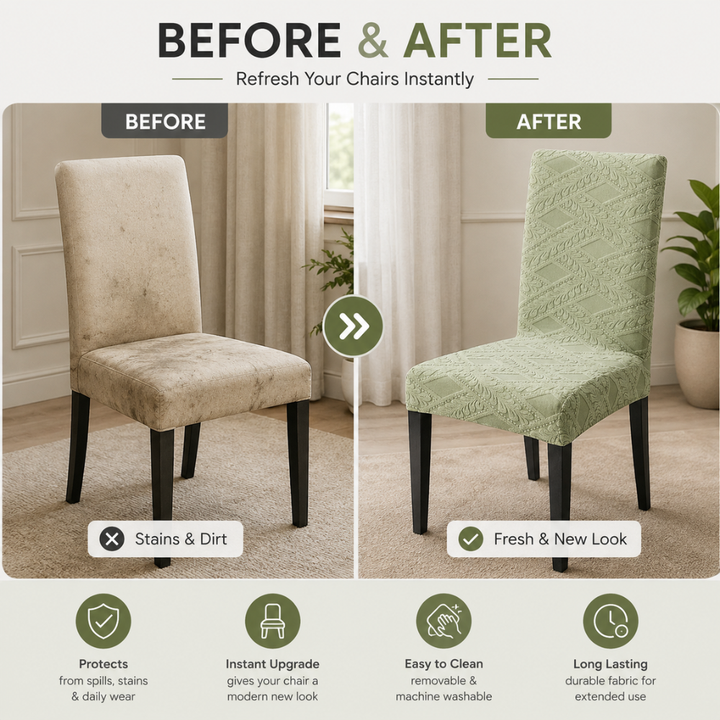 Heritage Green Premium Stretchable Chair Cover