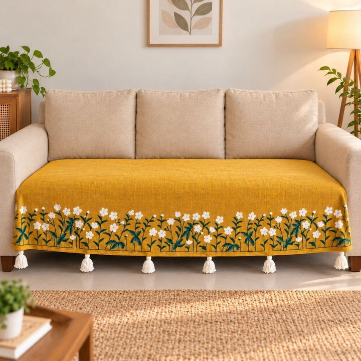 Jute Look Cotton Sofa Cover jute sofa cover Great Happy IN 