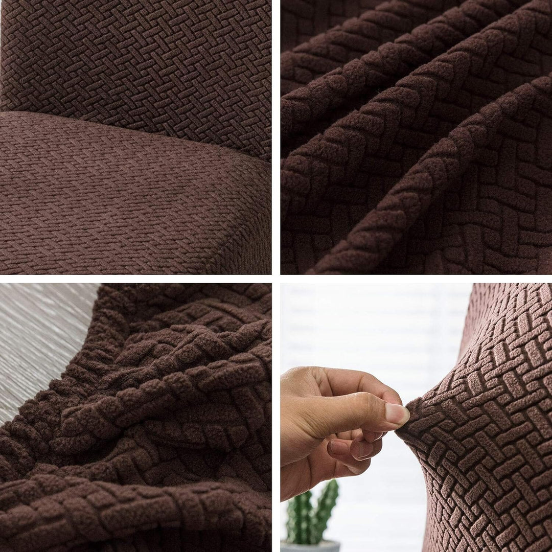 Dark Brown Polar Fleece Premium Chair Cover - Stretchable & Elastic Fitted Great Happy IN 