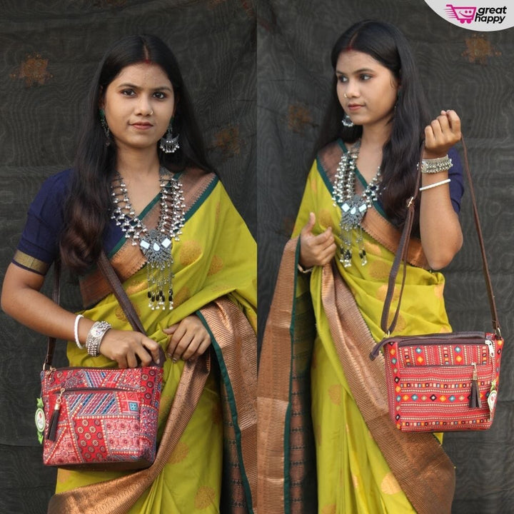 Women's Ikat Sling Bag Great Happy IN 