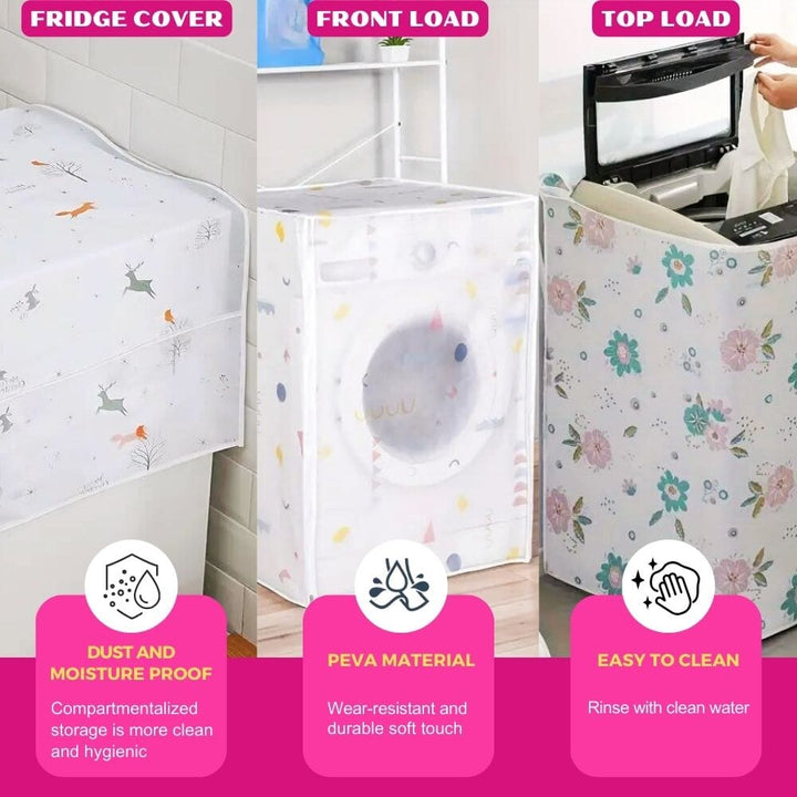 Washing Machine & Fridge Covers Combo Great Happy IN 