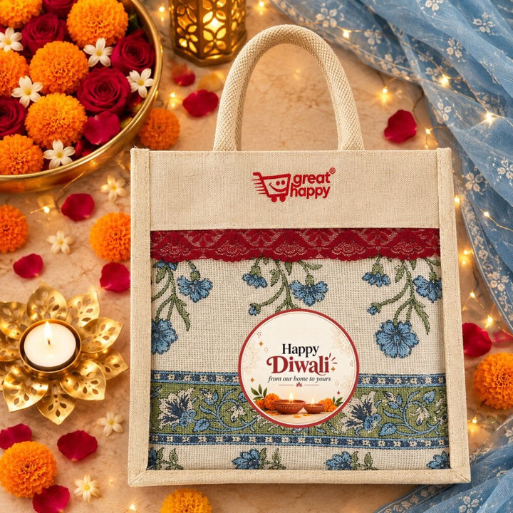 Festive Hand-Block Printed Bedcover - Luxury Diwali Gift gift Great Happy IN Indigo Bloom 