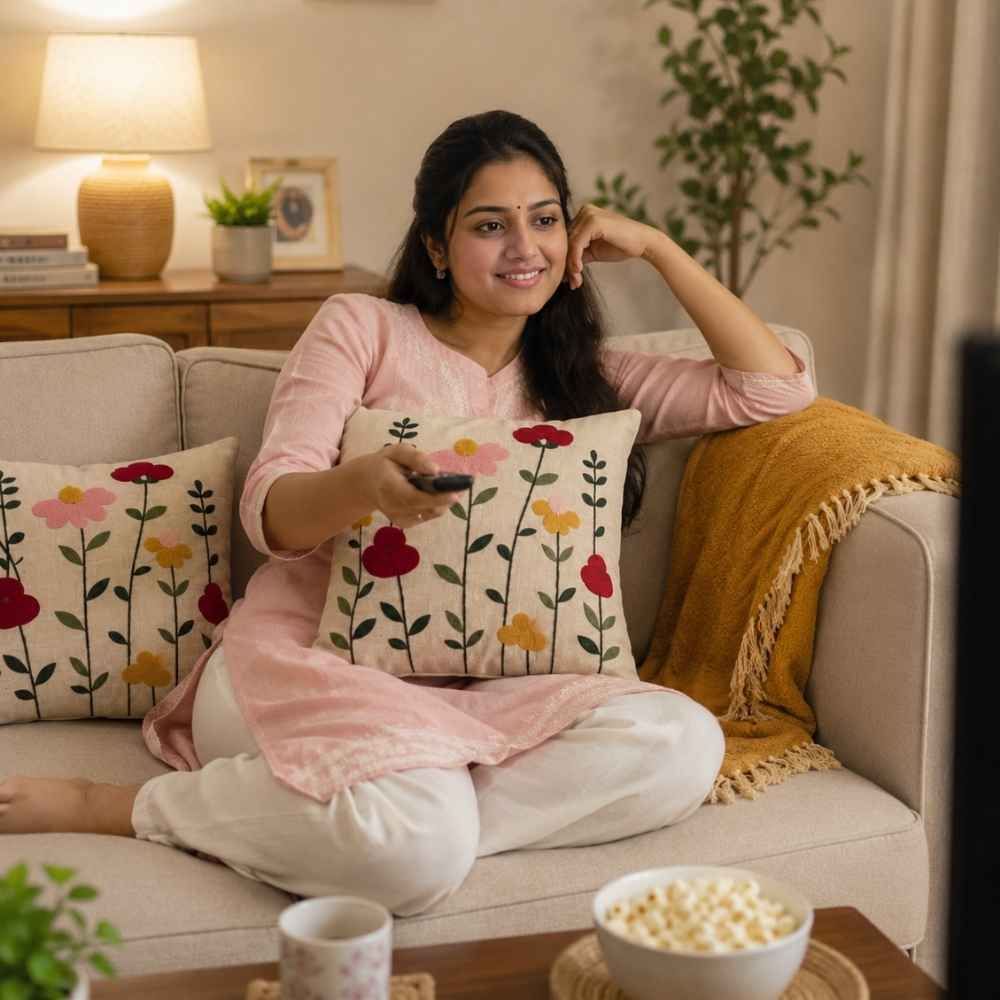 Gulbahar Artisan Embroidered Cushion Covers 16 × 16