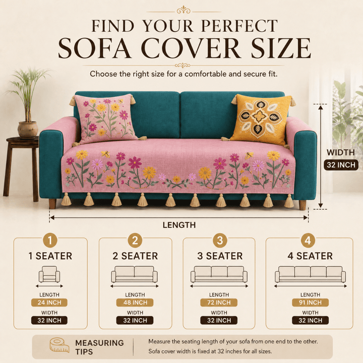 Rose Meadow Jute Cotton Sofa Cover jute sofa cover Great Happy IN 