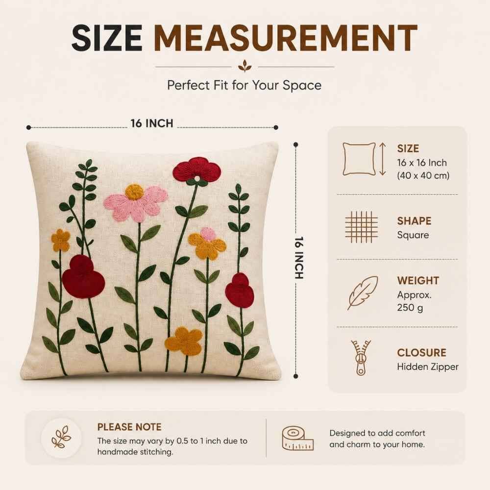 Gulbahar Artisan Embroidered Cushion Covers 16 × 16 cushion cover Great Happy IN 