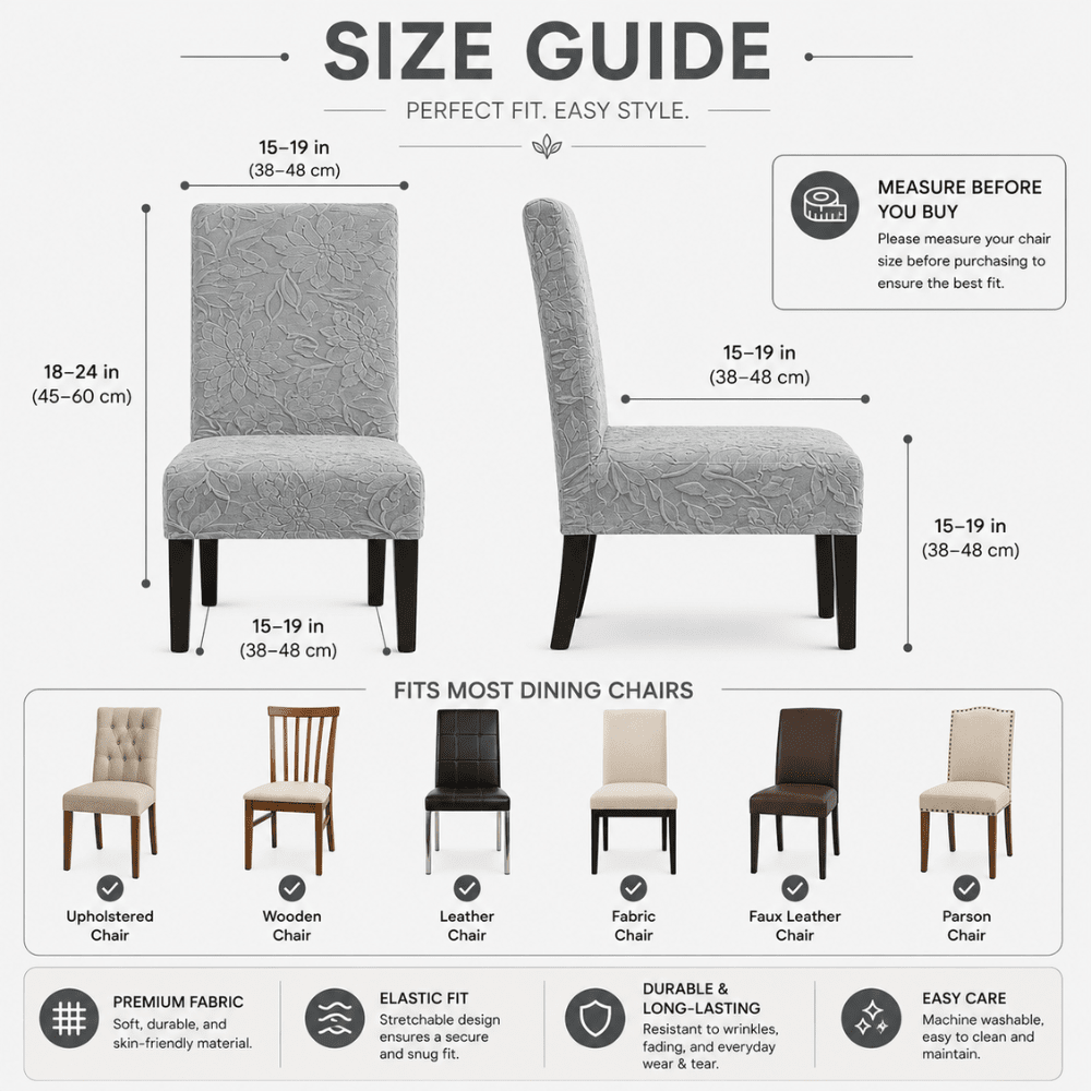Dark Grey Jacquard Chair Cover- Stretchable & Elastic Fitted jacquard chair cover Great Happy IN 