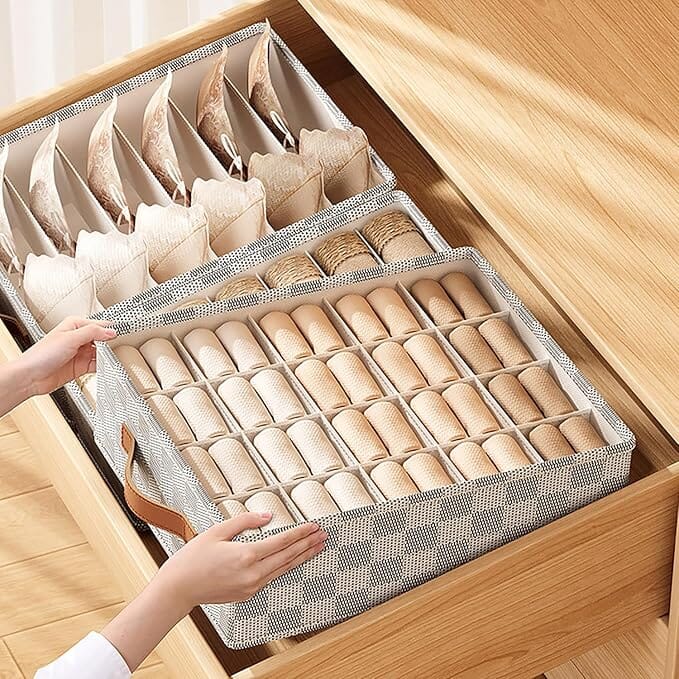 3-Pack Sock & Underwear Drawer Dividers – 20/7/6 Compartments Great Happy IN 
