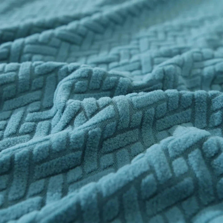 Teal Polar Fleece Premium Chair Cover - Stretchable & Elastic Fitted Great Happy IN 