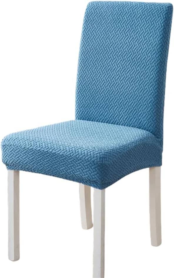 Sky Blue Polar Fleece Premium Chair Cover - Stretchable & Elastic Fitted Great Happy IN 