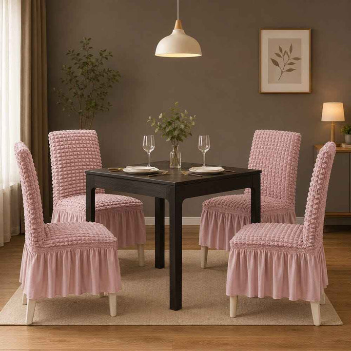 Bubble Frill Chair Cover- Stretchable & Elastic Fitted