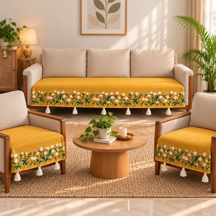 Premium Jute Look Cotton Sofa Cover jute sofa cover Great Happy IN 