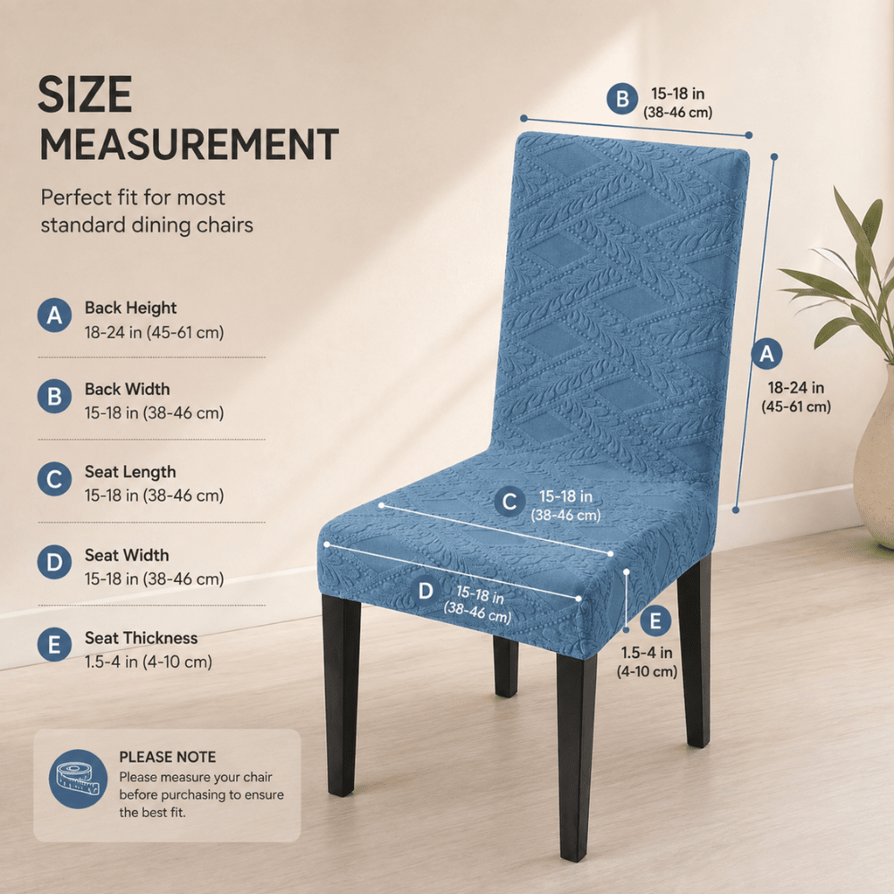 Heritage Light Blue Premium Stretchable Chair Cover jacquard chair cover Great Happy IN 