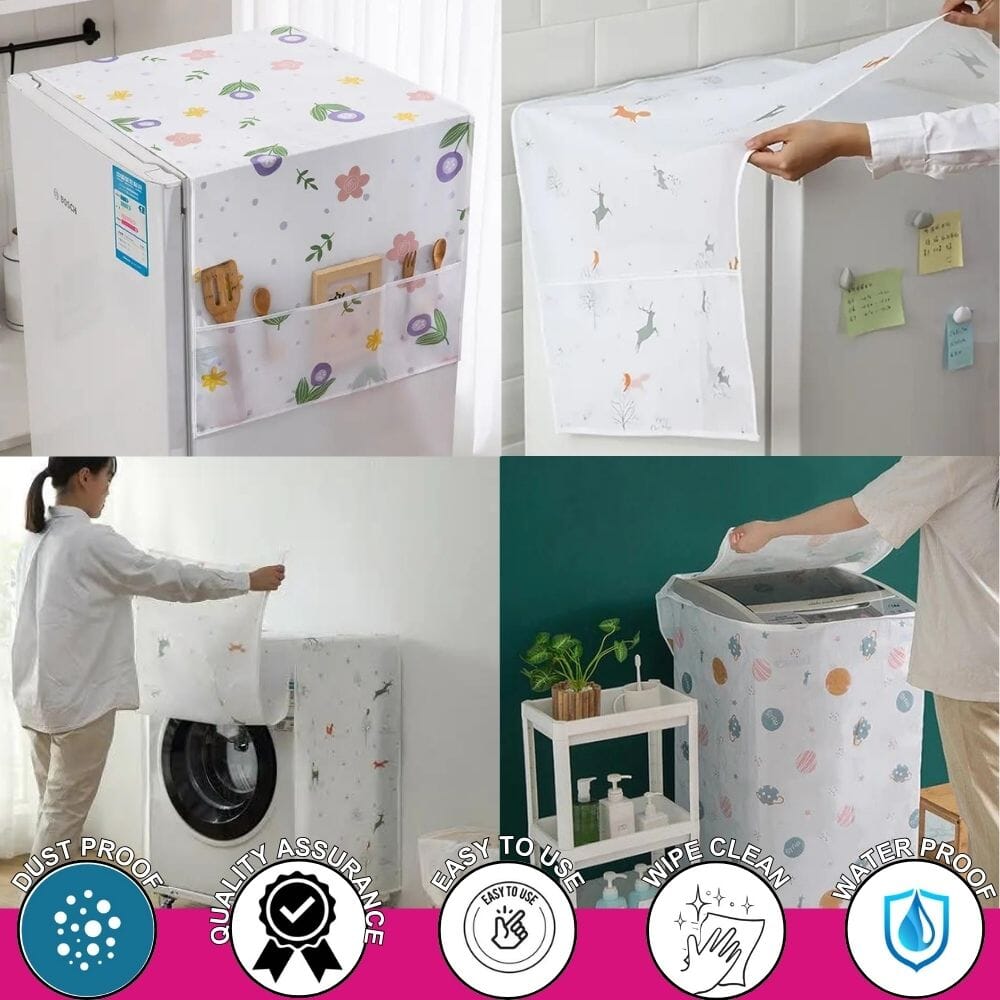 Washing Machine & Fridge Covers Combo Great Happy IN 