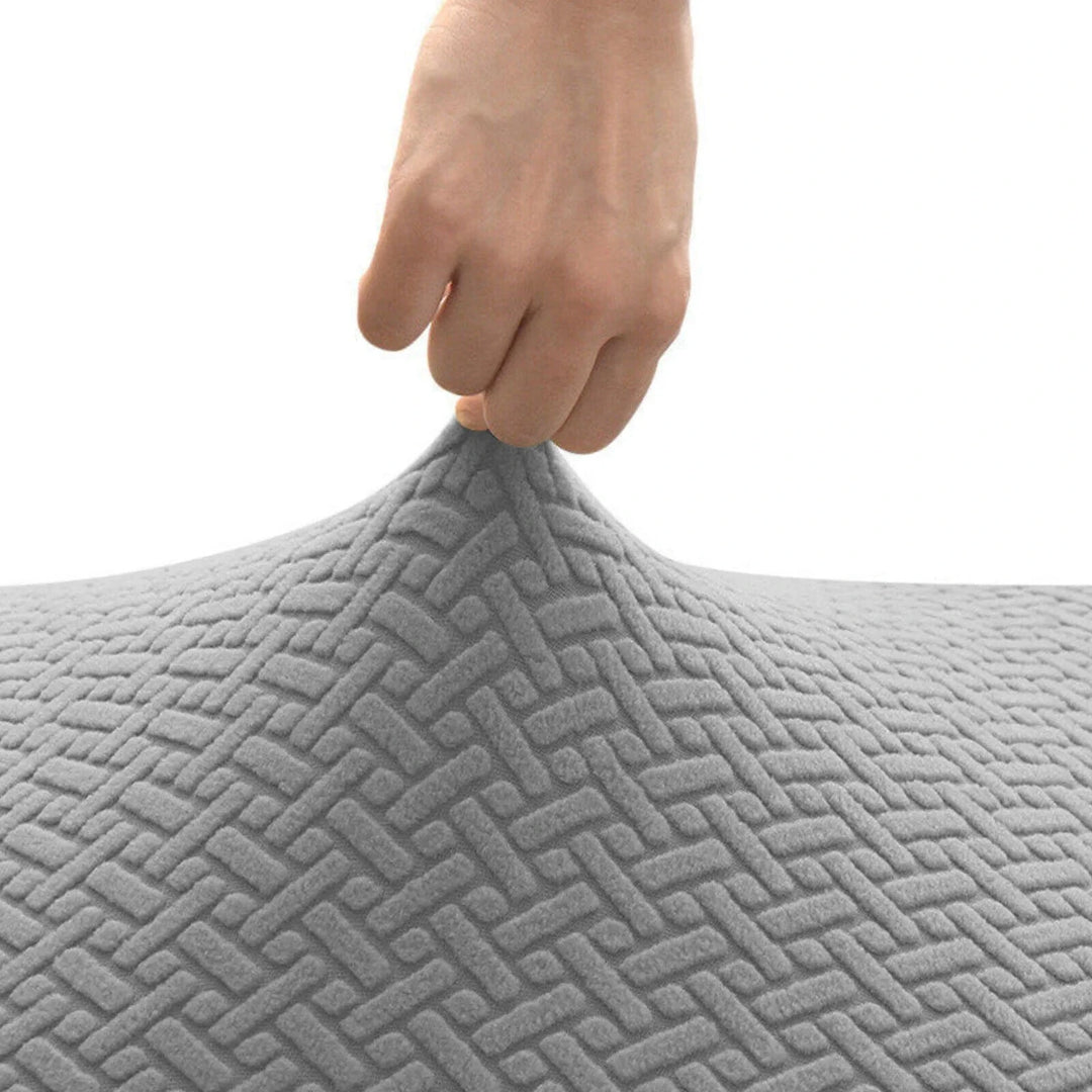 Grey Polar Fleece Premium Chair Cover - Stretchable & Elastic Fitted Great Happy IN 