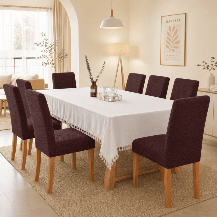 Dark Brown Polar Fleece Premium Chair Cover - Stretchable & Elastic Fitted polar fleece chair cover Great Happy IN 