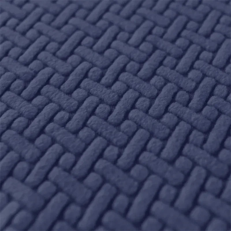 Navy Blue Polar Fleece Premium Chair Cover - Stretchable & Elastic Fitted Great Happy IN 