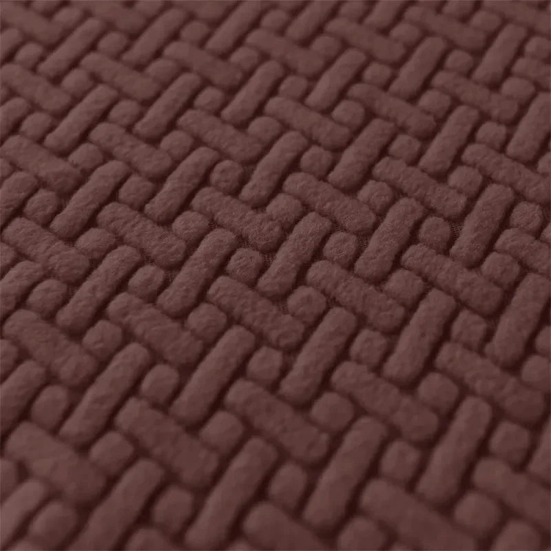 Dark Brown Polar Fleece Premium Chair Cover - Stretchable & Elastic Fitted Great Happy IN 