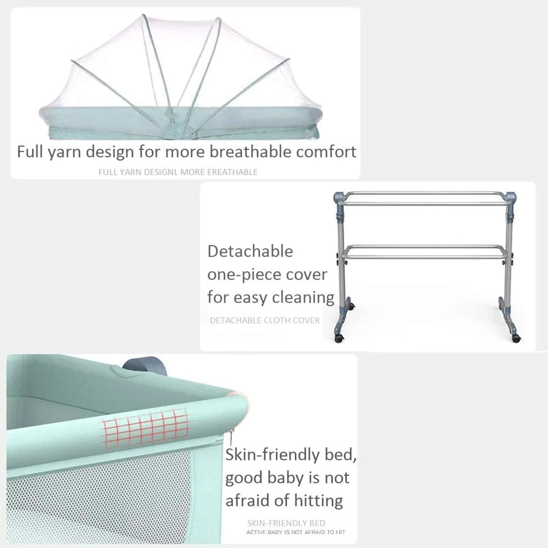 3-in-1 Bedside Sleeper & Portable Crib Great Happy IN 