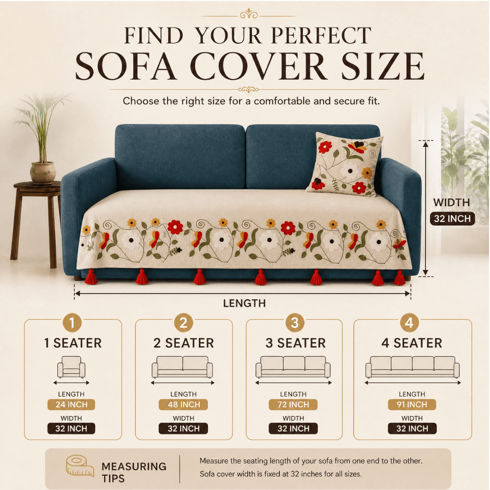 Scarlet Ivory Jute Cotton Sofa Cover jute sofa cover Great Happy IN 