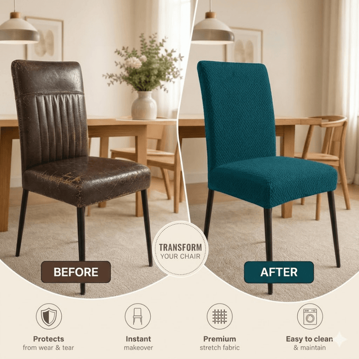 Teal Polar Fleece Premium Chair Cover - Stretchable & Elastic Fitted polar fleece chair cover Great Happy IN 