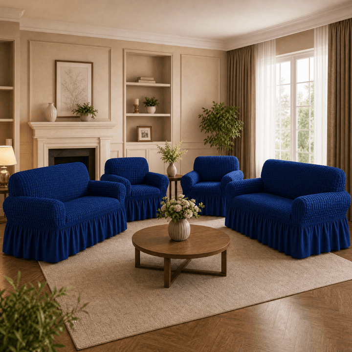 Navy Bubble Frill Sofa Cover bubble frill sofa cover Great Happy IN 