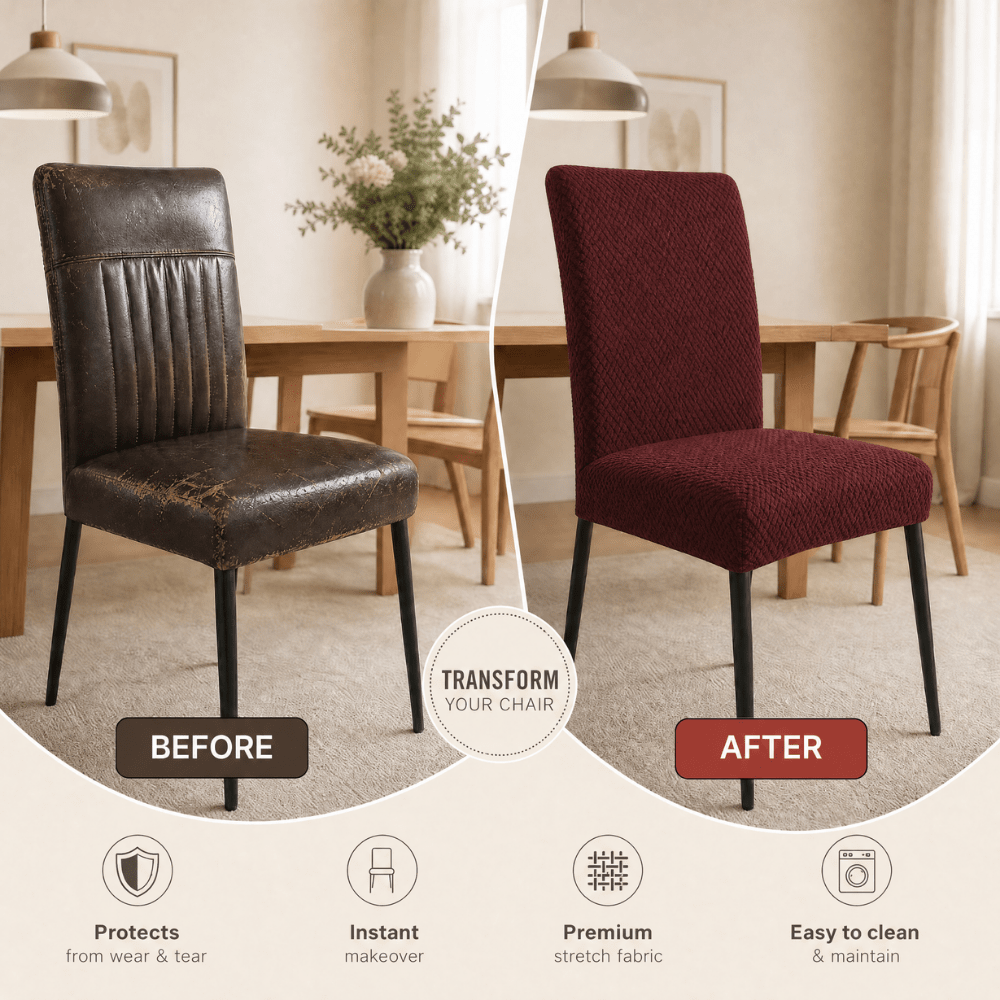 Dark Brown Polar Fleece Premium Chair Cover - Stretchable & Elastic Fitted polar fleece chair cover Great Happy IN 