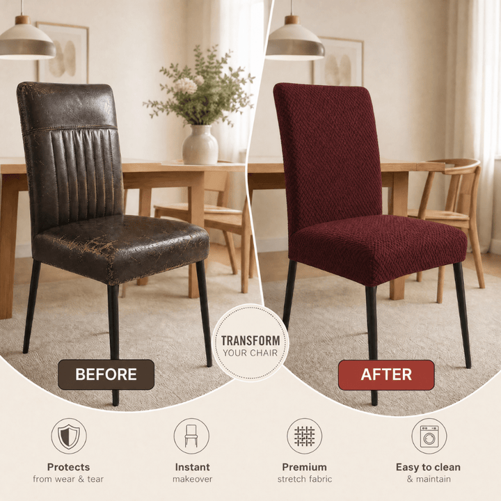 Dark Brown Polar Fleece Premium Chair Cover - Stretchable & Elastic Fitted polar fleece chair cover Great Happy IN 