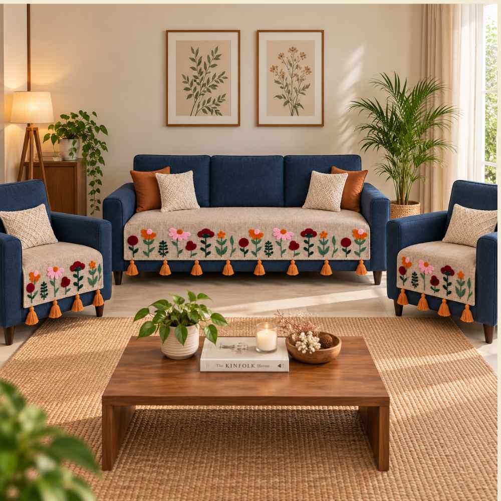 Jute Look Cotton Sofa Cover jute sofa cover Great Happy IN 
