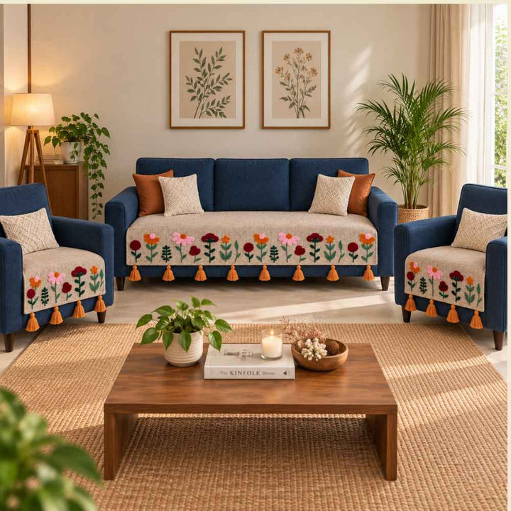 Jute Look Cotton Sofa Cover jute sofa cover Great Happy IN 