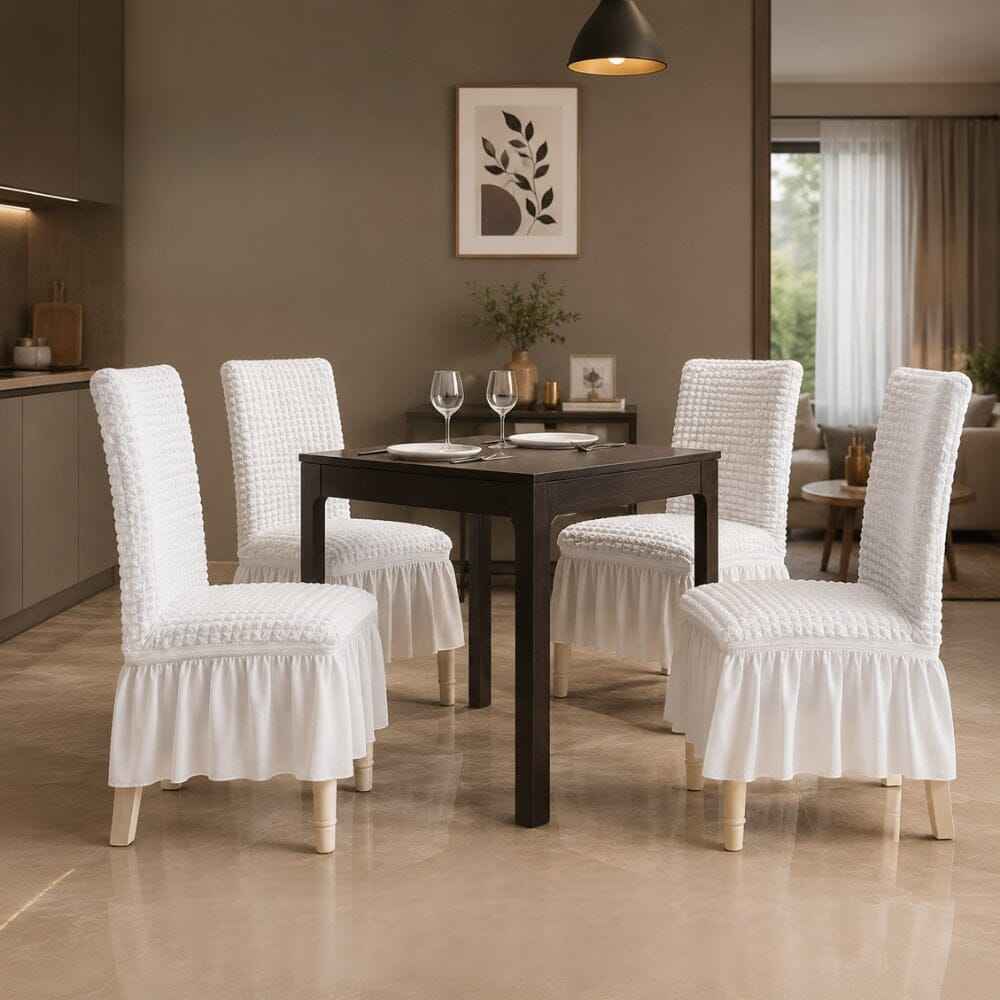 Bubble Frill Chair Cover- Stretchable & Elastic Fitted
