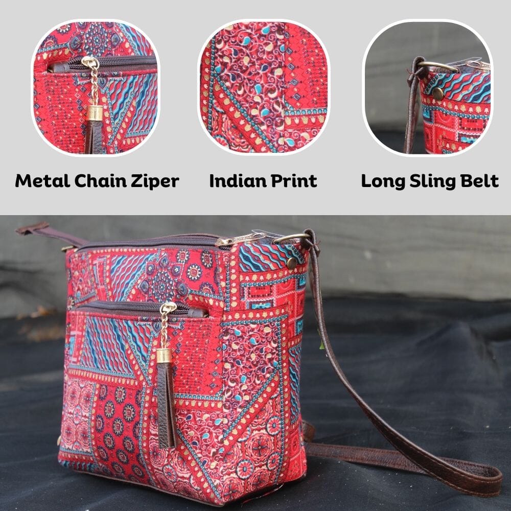 Women's Ikat Sling Bag Great Happy IN 