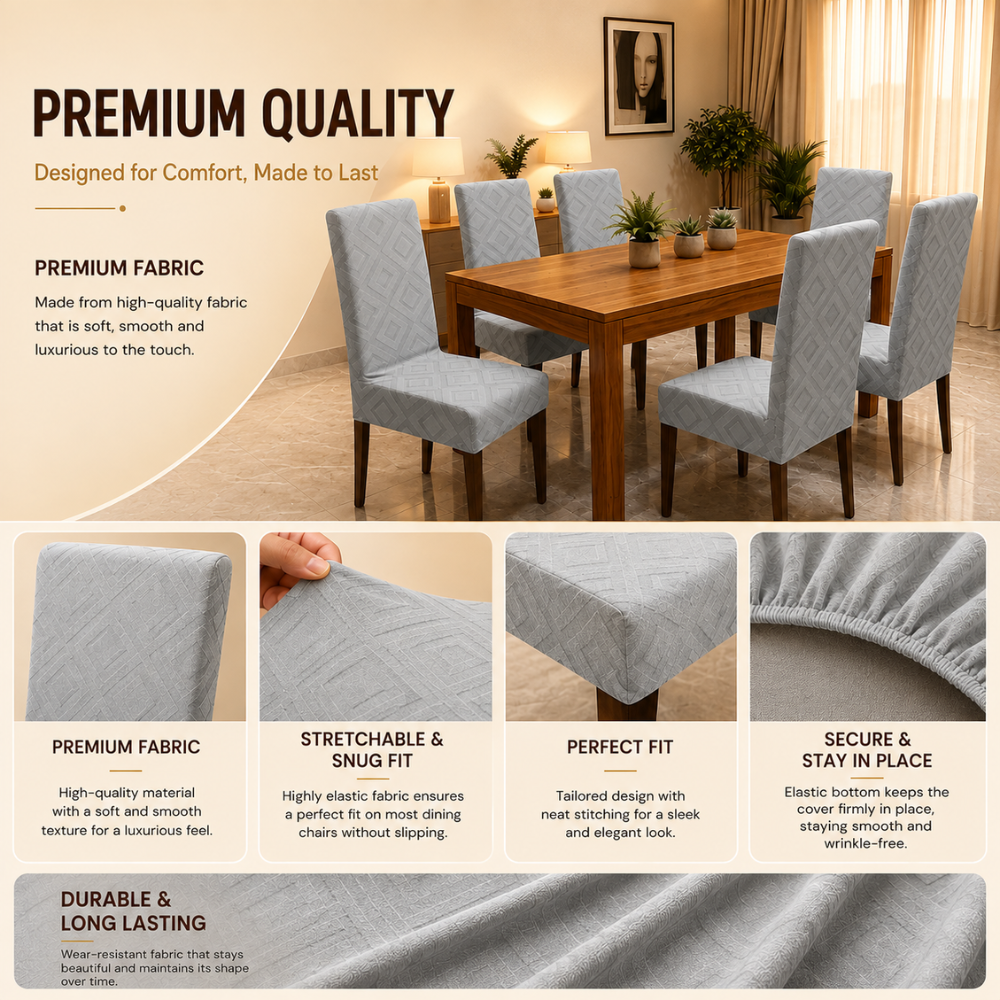 Diamond Stone Premium Stretchable Chair Cover