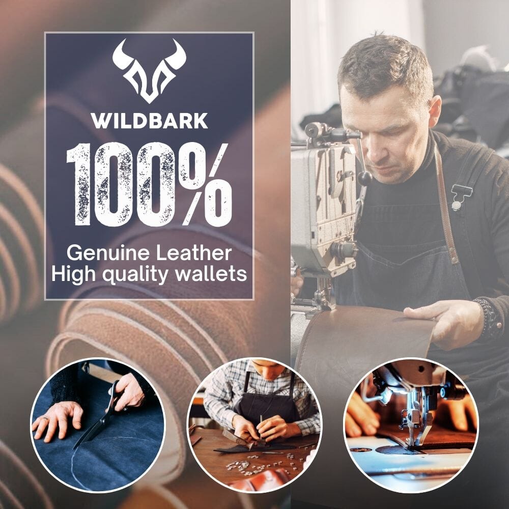 Wildbark Men's Leather Wallet - Slim & RFID Blocking Anti-Theft ( Buy 1 Get 1 Free ) Leather Wallet Great Happy IN 